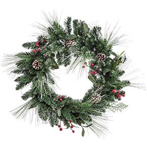 XONE Ghirlanda Corona con PIGNE E Bacche 45cm