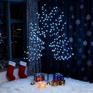CCLIFE albero luminoso da interno 180cm, albero LED con funzione memoria, albero di ciliegio illuminazione, bianco freddo, IP44, 200 LED albero con luci