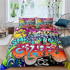 Homemissing Graffiti Modello Biancheria Da Letto Hippie Graffiti Per i Cultura di Strada Biancheria da Letto & Lino King Camera Decorazione