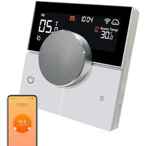 KETOTEK WiFi Termostato, Intelligente Cronotermostato per Riscaldamento a Pavimento Acqua 3A, Termostato Ambiente Programmabile Compatibile con Alexa, Smart Life App Telecomando