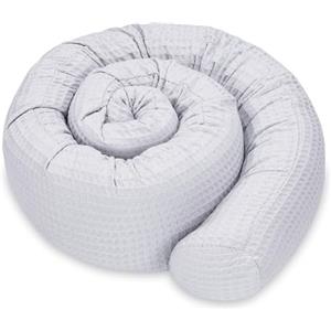 Totsy Baby Cuscino per dormire laterale Cuscino per il corpo 300 cm Cotone Cialda - cuscino per dormire lungo cuscino per collo cuscino per dormire sul lato Oeko-Tex Grigio