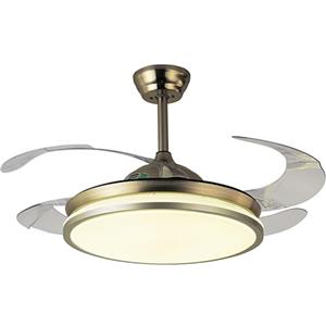 BEL AIR HOME - Ventilatore da Soffitto Dune - Motor DC Silenzioso - Luce LED 36W 3 Temperature - Design Moderno - Diametro 55x107 cm - Nichel, Bianco, Policarbonato