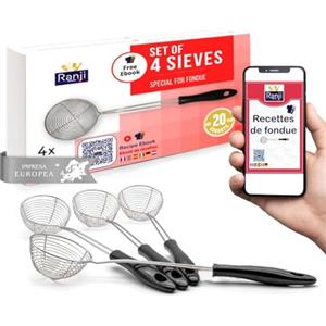 Ranji®, Set di colini per fonduta, in Acciaio Inossidabile, Facili da Pulire, Perfetti per Le Serate con fonduta! (4 colini)