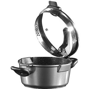 STONELINE Future Pentola colino 28 cm, con Coperchio in Vetro, Adatta a induzione pentole, Alluminio, Antracite