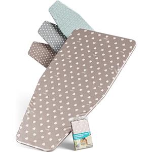 ARCOL Copriasse da Stiro ad Elastico Compatibile per Asse da Stiro Foppapedretti - Made in Italy - Ricambio Copertura asse da Stiro 100% Cotone - Telo asse da stiro (Copertina, Beige Cuori Bianchi)