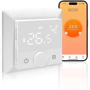 KETOTEK Termostato smart per Caldaia a Gas/Acqua Riscaldamento a Pavimento, Cronotermostato 3A Intelligente, Termostato Ambiente Programmabile Compatibile con Alexa, Smart Life/Tuya Telecomando