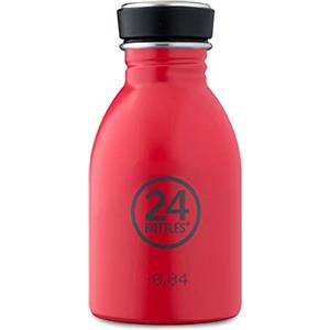 24BOTTLES Urban Bottle - Borraccia 250 ml Acciaio Inox, Bottiglia con Tappo 100% Ermetico Ultraleggera, Borraccia Palestra senza BPA, Borracce Ecologiche Design Italiano [NON Termica], Hot Red