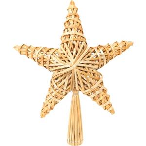COM-FOUR® Puntale a Stella in Paglia per Albero di Natale - Decorazione per Punta dell'Albero