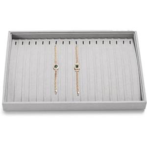 Oirlv Orilv Vassoio portagioielli microfibra grigio organizer per catena lunga bracciale grande collana