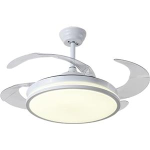 BEL AIR HOME - Ventilatore da Soffitto Dune | Motor DC Silenzioso | Luce LED 36W con 3 Temperature 3000K-4000K-6500K | Design Moderno, Nichel (BIANCO)