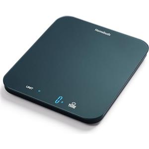 Homebuds Bilancia Cucina Digitale, Bilancia da Cucina 15kg, Pesa Grammi e Once con Precisione di 1g/0,1oz per Cuocere e Cucinare, Display LED, 3*AAA Batterie Incluse, Vetro Temperato, Blu
