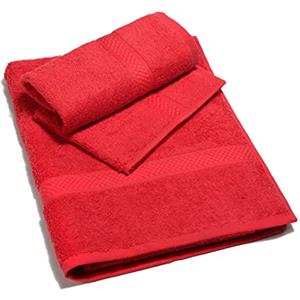 Caleffi Minorca Asciugamano con Ospite, Cotone , Rosso, Standard, 26724