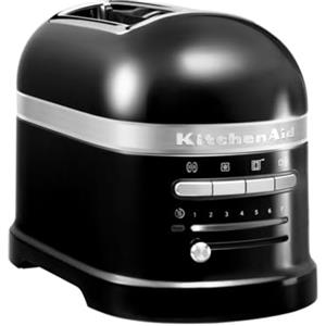 Kitchenaid tostapane - Artisan - Toaster 2 fette con scomparti extra-large e pinze autocentranti - Macchina per Toast con 7 Livelli di Doratura - Retro - Nero onice