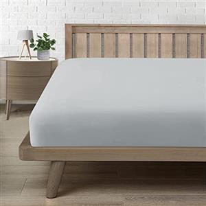 Poligino Lenzuolo Sotto con Angoli Matrimoniale 160, Lenzuolo in Premium Microfibra Certifié Oeko-TEX®, Lenzuola Letto Matrimoniale Confortevole Morbido Traspirante Grigio Chiaro 160x190/200 H30 cm