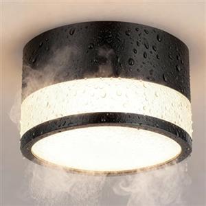 ZIZZLER Faretti Led Neri da Soffitto, Impermeabile IP44, Faretto per Cucina Interni Corridoio, 12W Plafoniera Rotondi Soffitto Soggiorno, Luce Calda, Bathroom Spot Lights Ceiling, 10cm