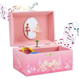 Jewelkeeper - Portagioie Musicale per Bambine con Ballerina Rotante - Carillon Ballerina Rosa con Melodia Lago dei Cigni - Portagioie Regalo per Bambina, Interno Foderato in Rosa, 14,9x10,8x8,6 cm