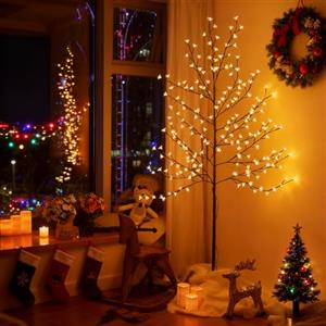 CCLIFE Albero Luminoso da Interno 180cm, Lampada LED con Funzione Memoria, Albero di Ciliegio Illuminazione, Bianco Caldo, IP44, 200 LED Albero con Luci
