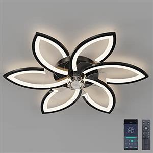 DIDADIDA Ventilatori da soffitto con lampada Dimmerazione a induzione da 70W lampadario ventilatore da soffitto D78CM Per soggiorno camera da letto studio pale da soffitto