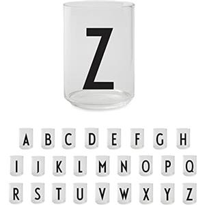Design Letters Bicchieri Acqua Vetro (A-Z) | Regali di Natale Uomo & Donna | Vetro Borosilicato Progettato in Danimarca | Perfetto per Decorazioni Natalizie o Decorazioni da Tavola | 350 Ml