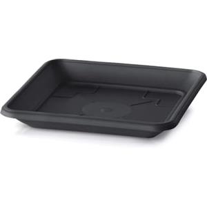 IMJ-Global Sottovaso per vaso Nero 17x17 cm Quadrato fioriera per piante Fiori TERRA PKWT17 da interno esterno Quadrato Nero in plastica
