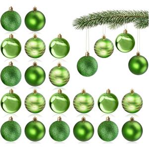 com-four® 20x palline di Natale, palline di plastica per Natale, decorazioni per l'albero di Natale con pendente, Ø 6 cm