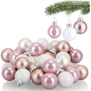 COM-FOUR® 40x Palline di Natale - decorazioni per l'albero di Natale - mini palline di vetro Ø 3 cm - Decorazione natalizia - piccole palline di Natale in vero vetro per Natale