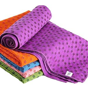 GIMIRO Asciugamano Yoga Antiscivolo Grip - Microfibra Tappetino Yoga con Un'Elevata Aderenza al Pavimento - Antiscivolo, Super Assorbente, Non Slittamento, Asciugatura Rapida - 183 cm x 61 cm - Viola