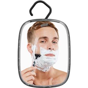 TAILI Specchio da Doccia Senza Nebbia per Rasatura, Bagno Specchio da Parete Rimovibile Senza Nebbia per Il Campeggio, Portatile, Infrangibile - per Uomini e Donne (Nero)