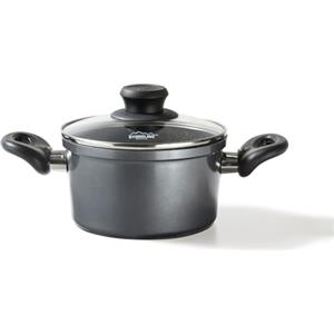 STONELINE Pentola 18 cm con Coperchio, Casseruola Antiaderente in Alluminio Pressofuso, Pentola Induzione con Rivestimento Antiaderente con Vere Particelle di Pietra, Tutti i Piani Cottura