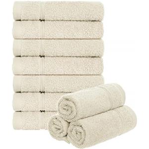 Brandsseller Set di 10 Asciugamani per Sapone 30 x 30 cm Asciugamano in Spugna per Ospiti con Gancio Cotone 470 g/m² Bagno Casa - Ecru