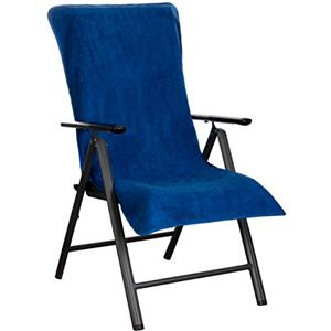 Brandsseller Coprisedia in Spugna per Sedia da Giardino 65x130 cm - Asciugamano XL in 100% Cotone Copricuscino - antiscivolo, lavabile, certificato Oeko-Tex - Blu