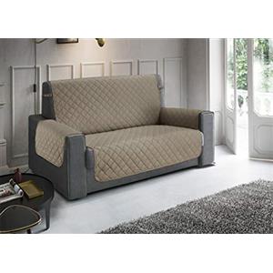 BIANCHERIAWEB Copridivano Antimacchia Antiscivolo Trapuntato Impermeabile Pitonato Imperiale 3 Posti Tortora