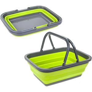 Generico Bacinella Pieghevole Bucato Multiuso con Manici 9 Litri Bacinella Salva Spazio Cesta Pieghevole Catino Secchio Portabiancheria Plastica e Silicone Bacino Cesto Verdure per Campeggio Casa Picnic Camper