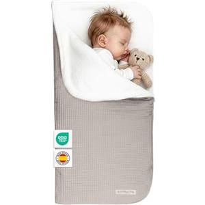 MIMUSELINA Sacco Nanna Invernale 0-6 Mesi Universale | Per Passeggino, Culla e Ovetto | Copertina Neonato Invernale Cotone Morbido e Caldo | 2 in 1: Sacco 92x46 cm o Coperta 92x92 cm