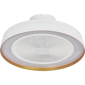 OSRAM Ventilatore da soffitto 480mm, LED 49W dimmerabile, motore DC 6 velocità, timer con telecomando, 1900 m³/h, 13-20m²