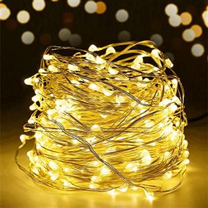 SALCAR LED guirlande lumineuse de 10 mètres / 33 Ft 100 diodes à l'intérieur du fil de cuivre Micro USB pour les fêtes de Noël Party Decorating (blanc chaud)
