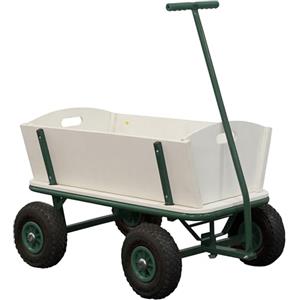 Sunny Billy Beach Wagon Verde | Carrello da Giardino, Spiaggia | In Legno, 4 ruote, da Esterno, da Mare| 94x61x97cm - Max 100kg