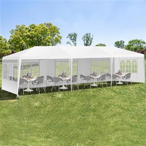 RELAX4LIFE Gazebo Giardino 3x6M/3x9M Modulare con 0/4/5/6/8 Pareti e Finestre, per Feste/Matrimoni/Mercati, Resistente a Pioggia e Sole, Facile Montaggio (3X9M-5 Pannelli Laterali)