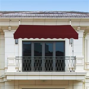 RELAX4LIFE Tenda da Sole per Esterno con Morsetto senza Forare, Telaio Telescopico, Telo Anti-UV, Altezza e Inclinazione Regolabile, Ideale per Balcone e Terrazzo (Rosso, 200x175cm)
