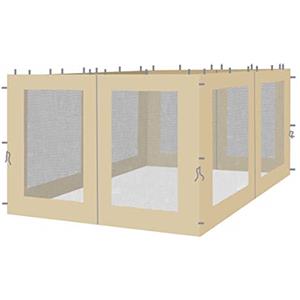 QUICK STAR 4 pareti Laterali con zanzariera per Gazebo 3 x 3 m Parete Laterale Beige