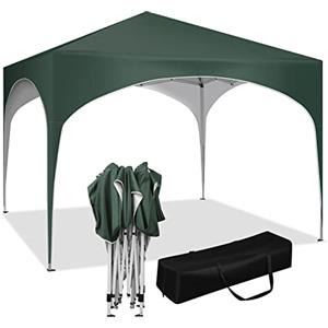 WOLTU Gazebo da Giardino Richiudibile 3x3m Gazebo Esterno in Ferro Regolabile in Altezza Tendone con Soffitto Semicircolare Pieghevole Protezione Solare,Tende per eventi Facile da Montare Verde