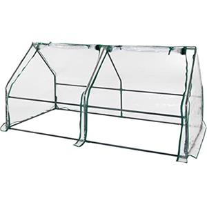 STI Serra da balcone terrazza giardino,182x92x92 H per piante e fiori, telo PVC, due aperture dall'alto, facile da montare e riporre cm STI