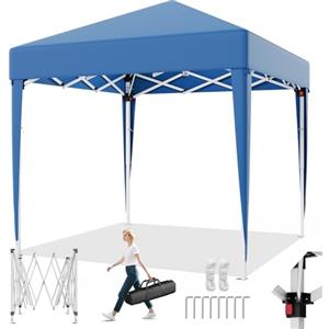TRIUMPHKEY Gazebo 2 x 2 Pieghevole Impermeabile, Iimpermeabile Stabile Gazebo Esterno resistente, Protezione UV 50+, Facilmente ripiegabile, Gazebos da giardino regolabile in altezza,Blau