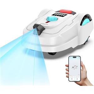 YARDCARE M800Plus Robot Tagliaerba Senza Filo Perimetrale, GPS & Visione AI, 800 m², Robot Tosaerba, Modalità di Taglio a U, Rilevamento 150 Ostacoli, Ricarica Automatica, Controllo App