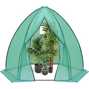 WOLTU Serra da Giardino, Serra da Balcone con Telo in PE, Copertura per Piante con Porta a Cerniera, Serra da Terrazzo con Struttura in Acciaio, Protezione da Gelo e Raggi UV, 200x240cm, Verde