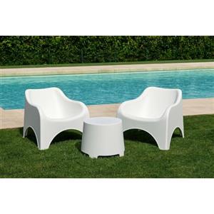 Dmora Set Salotto da Esterno Cancellara Bianco 2 Posti Un Tavolino, Salottino Outdoor Tavolo Tavolino Made in Italy