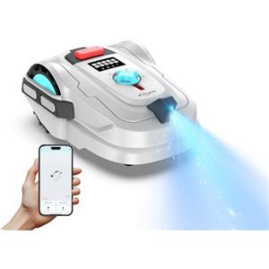 YARDCARE M800Plus Robot Tagliaerba Senza Filo Perimetrale, 800 m², Posizionamento GPS + Visione AI, Robot Tosaerba, Modalità di Taglio a U, Rilevamento di 150 Ostacoli, Ricarica Automatica, App