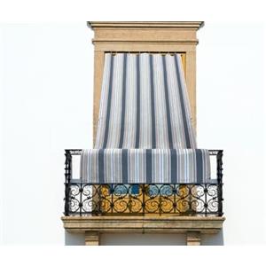 BIANCHERIAWEB Tenda Da Sole A Caduta Per Esterno Balcone Casa Telo Ombra Modello Riga Fine 145x250 Grigio