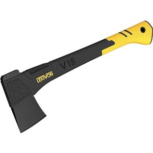 LEXIVON V18 Ascia Spaccalegna da Campeggio, Accetta Sopravvivenza, 18" (46 cm), Impugnatura Ergonomica, Manico Leggero in Vetroresina, Fodero Protettivo Portatile Incluso (LX-V18)