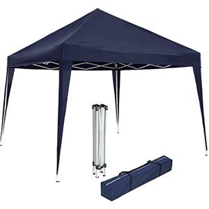 tectake® Gazebo da Giardino Regolabile, Padiglione Gazebo da Esterno Resistente con Telaio in Acciaio, Idrorepellente, Resistente ai Raggi UV 300 x 300 x 255 cm - Blu